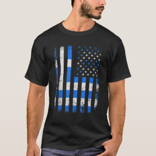T-shirt Drapeau grec américain Grèce Amérique Héritage fie