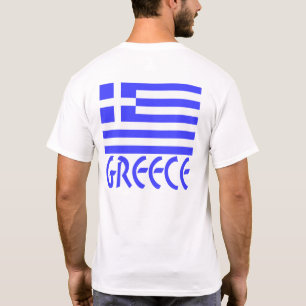 T-shirt Drapeau grec avec le mot Grèce en dessous en texte