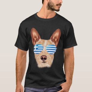 T-shirt Drapeau grec chien Podengo portugais Pequeno Grèce