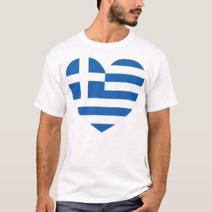 T-shirt Drapeau grec de fierté amour cœur