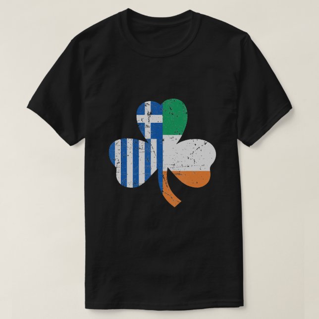 T-shirt Drapeau grec de la Saint-Patrick Irlande Grèce (Design devant)