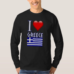 T-shirt Drapeau grec I Love Grèce Ancien Écriture Patrioti