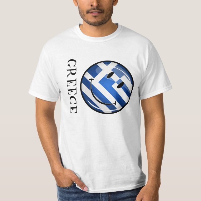 T-shirt Drapeau grec souriant (Devant)