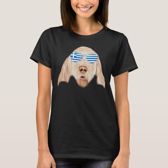 T-shirt Drapeau grec Spinoni Italiani Chien Grèce Poche (Devant)
