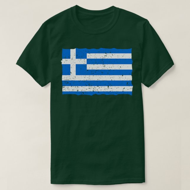 T-shirt Drapeau grec vintage (Design devant)