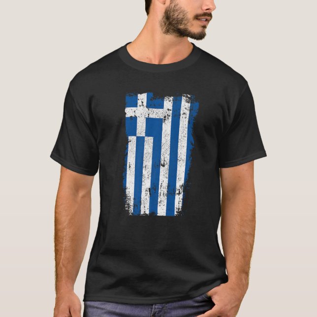 T-shirt Drapeau grec Vintage Pride Grèce (Devant)