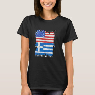 T-shirt Drapeau Grèce Amérique États-Unis Racines Grecques