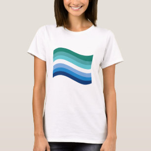 T-shirt Drapeau gris mâle Azure Wavy