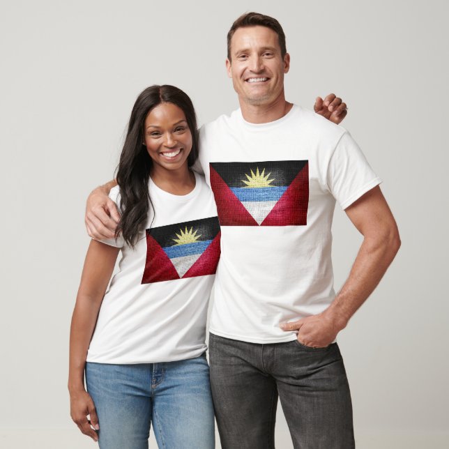 T-shirt Drapeau Grunge Antigua & Barbuda (Unisexe)