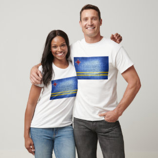 T-shirt Drapeau Grunge Aruba