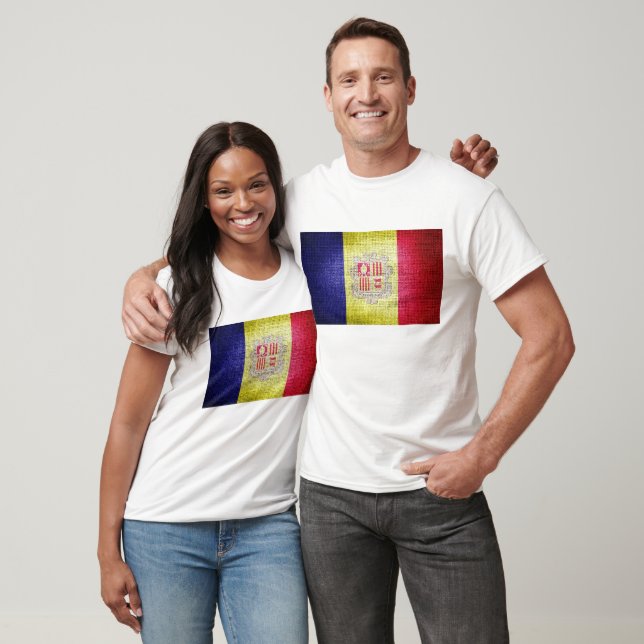 T-shirt Drapeau Grunge d'Andorre (Unisexe)