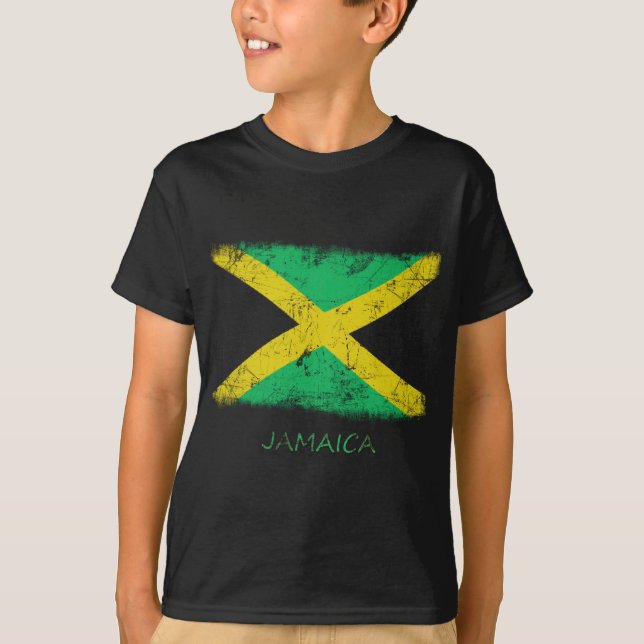 T-shirt Drapeau grunge de la Jamaïque (Devant)