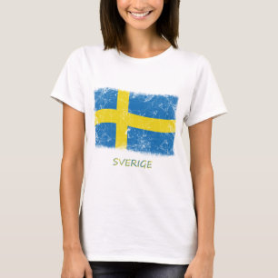 T-shirt Drapeau grunge de la Suède