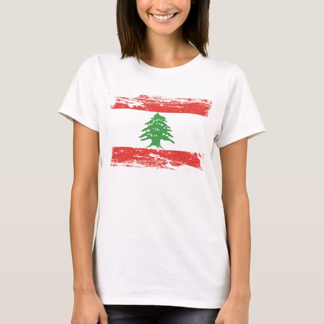 T-shirt Drapeau grunge du Liban (Devant)