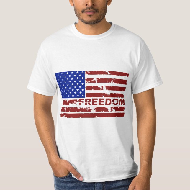 T-shirt Drapeau Grunge Freedom États-Unis (Devant)
