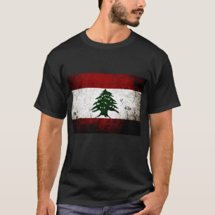 T-shirt Drapeau grunge noir du Liban