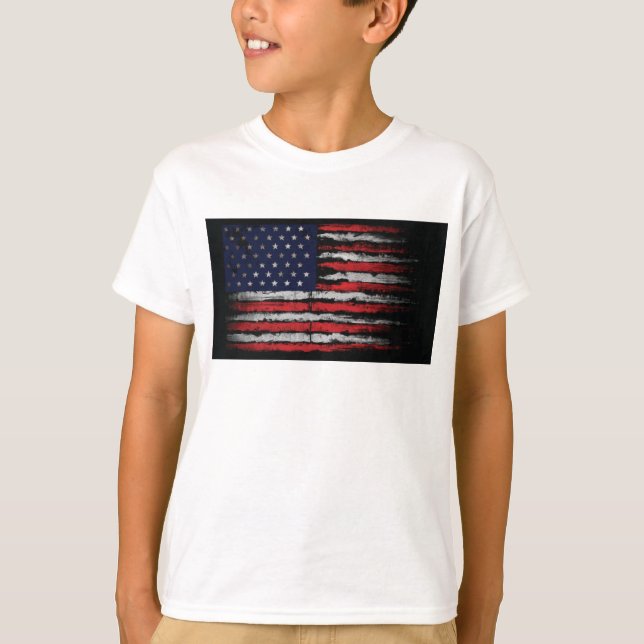 T-shirt Drapeau Grunge U.S.A (Devant)