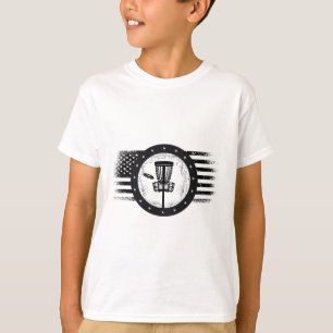 T-shirt Drapeau Grunge Usa Sport Disc Golf Cool - Disc Gol