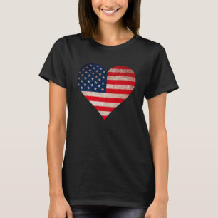 T-shirt Drapeau Grunt USA Coeur Patriotique American Drape