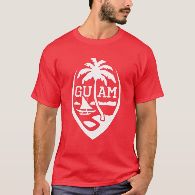 T-shirt Drapeau Guam Seal USA 671 | Guamanian Mens Chamorr (Devant)