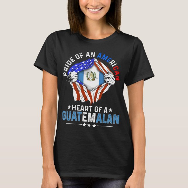 T-shirt Drapeau guatémaltèque américain étranger Guatemala (Devant)