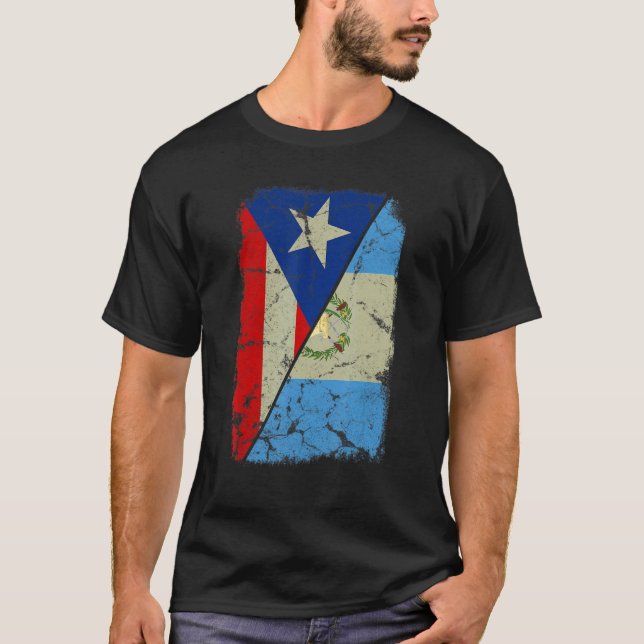 T-shirt Drapeau guatémaltèque et portoricain combiné (Devant)