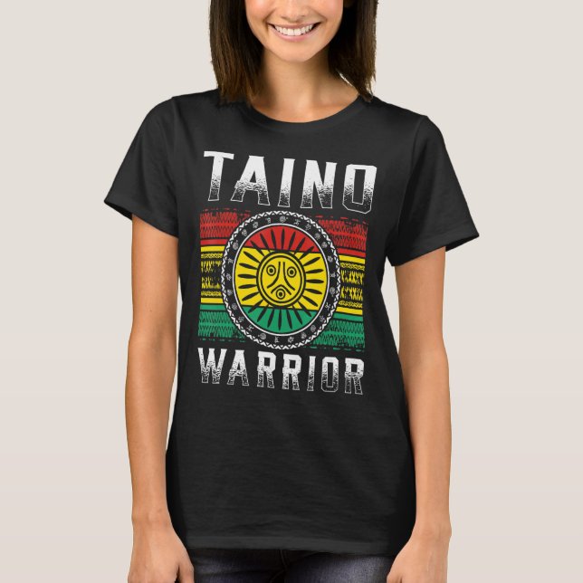 T-shirt Drapeau guerrier de Taino Symbole traditionnel 1 (Devant)