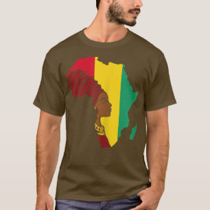 T-shirt Drapeau guinéen de Guinée Carte de l'Afrique Hérit