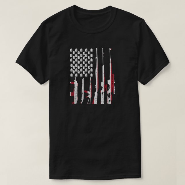T-shirt Drapeau Guns Us - Fête Patriotique Américaine Juil (Design devant)