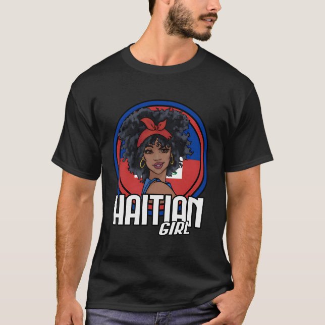 T-shirt Drapeau Haïti fille haïtienne (Devant)
