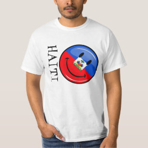 T-shirt Drapeau haïtien de sourire de rond brillant
