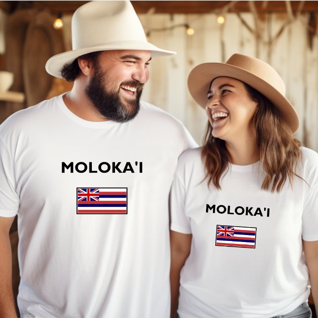 T-shirt Drapeau Hawaï de Molokai USA Couleur claire (Créateur téléchargé)