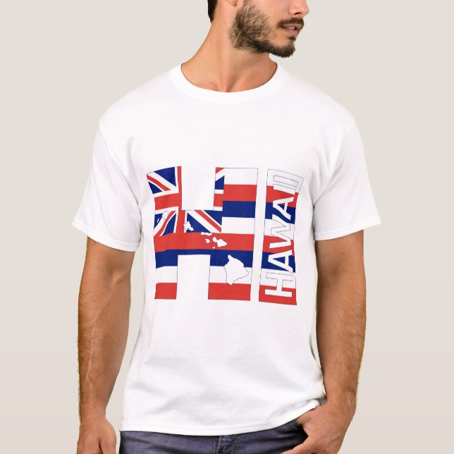 T-shirt Drapeau hawaïen des îles HI Hawaii (Devant)