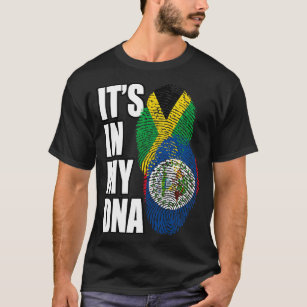 T-shirt Drapeau Héritage De L'ADN Mélangé Bélizien Et Jama