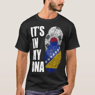 T-shirt Drapeau Héritage De L'ADN Mélangé De Bosnie Et De