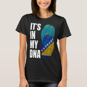 T-shirt Drapeau Héritage De L'ADN Mélangé De Bosnie Et Du