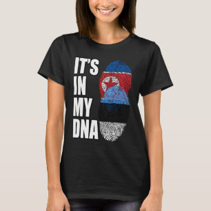 T-shirt Drapeau Héritage De L'ADN Mélangé Nord-Coréen Et E