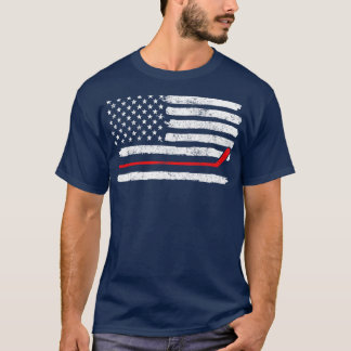 T-shirt Drapeau Hockey USA Vintage 1