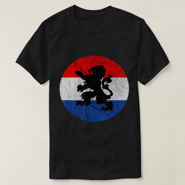 T-shirt Drapeau hollandais Pays-Bas Lion Oranje Crest Nede (Design devant)