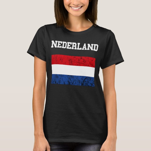 T-shirt Drapeau hollandais Pays-Bas Nederland Drapeau néer (Devant)