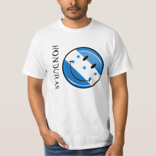 T-shirt Drapeau hondurien de sourire de rond brillant