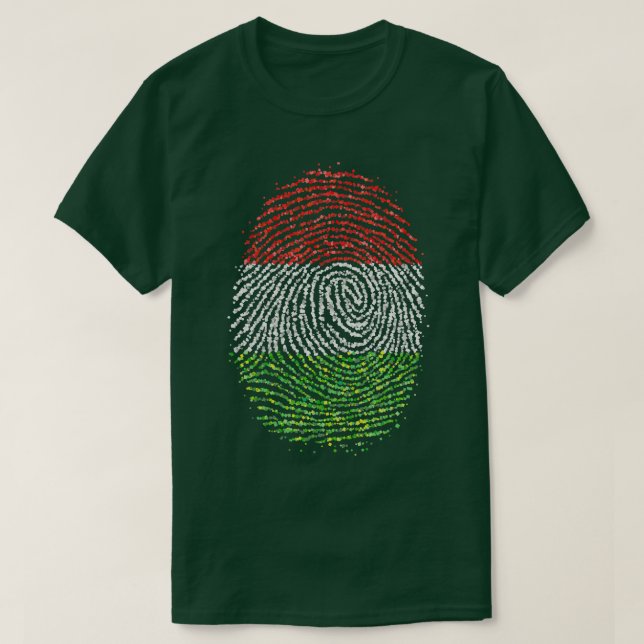 T-shirt Drapeau hongrois d'empreintes digitales (Design devant)