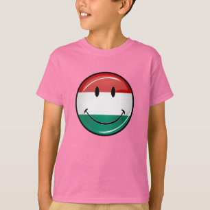 T-shirt drapeau hongrois souriant