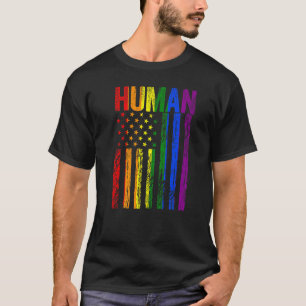 T-shirt Drapeau humain Lgbt Gay pride Mois Usa Drapeau Rai