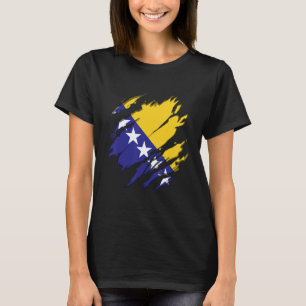 T-shirt Drapeau Identité Fierté Patrimoine Bosnie-Herzégov