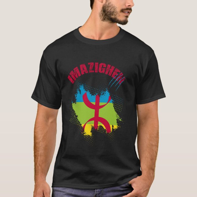 T-shirt Drapeau Imazighen Berber Kabyle Drapeau Amazigh Hé (Devant)