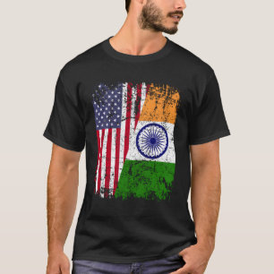 T-shirt Drapeau indien demi-américain Roots Drapeau indien