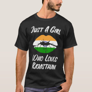 T-shirt Drapeau indien des lèvres et de la bouche Rajastha