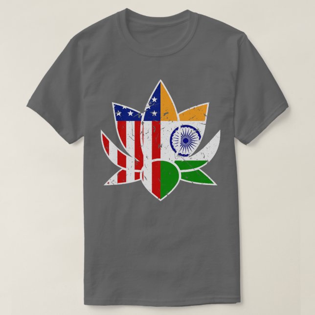 T-shirt Drapeau indien Fiers Inde USA (Design devant)