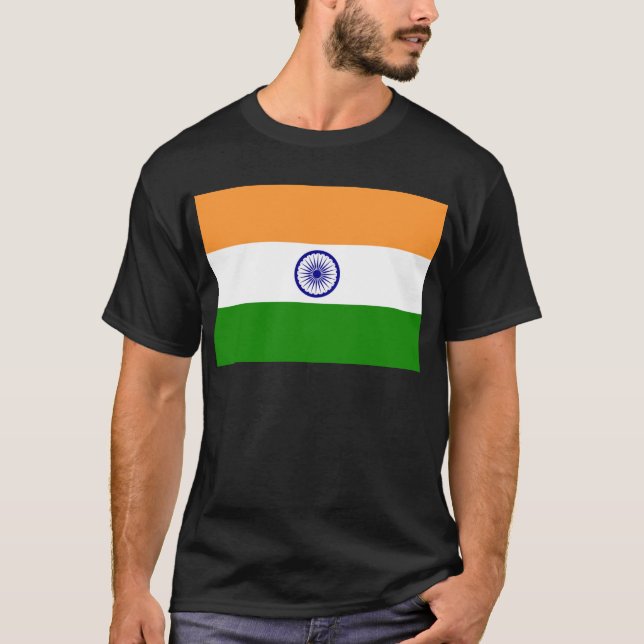 T-shirt Drapeau Indien - Image de haute qualité (Devant)